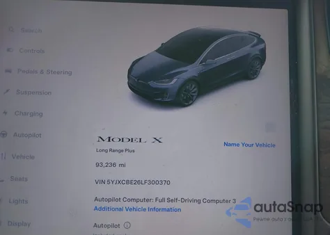 2020 Tesla Model X Long Range Dual Motor All-Wheel Drive/Long Range Plus Dual Motor All-Wheel Drive z USA, uszkodzony, nr VIN 5YJXCBE26LF300370